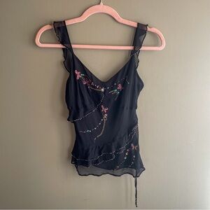 Y2k Butterfly Silk Dainty Top